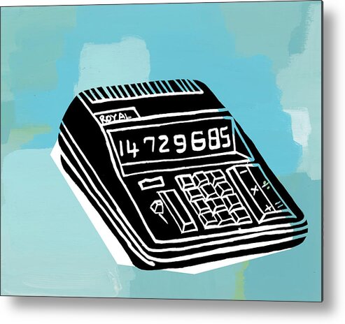 Accounting Metal Print featuring the drawing Adding Machine #10 by CSA Images