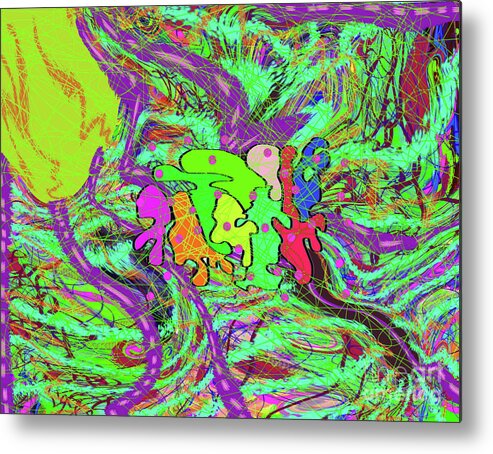 Walter Paul Bebirian: The Bebirian Art Collection Metal Print featuring the digital art 12-26-2011fabcdefghijklmnop by Walter Paul Bebirian