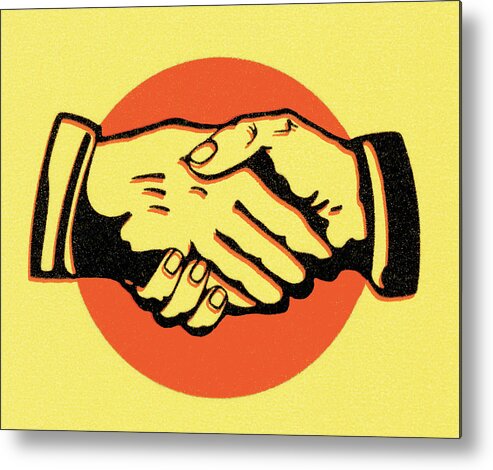 Agree Metal Print featuring the drawing Handshake #14 by CSA Images