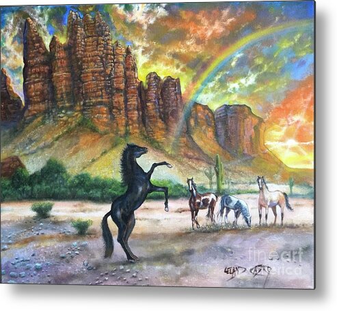 Arizona Metal Print featuring the painting Arizona Sunset #2 by Leland Castro