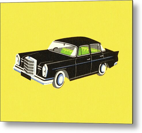 Auto Metal Poster featuring the drawing Classic Car #2 by CSA Images