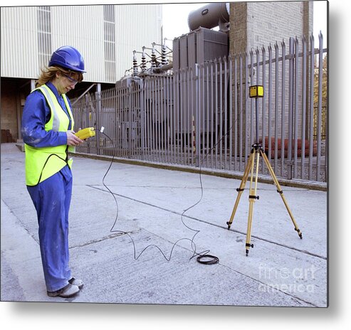 Person Metal Print featuring the photograph Electromagnetic Field Measurement #2 by Public Health England/science Photo Library
