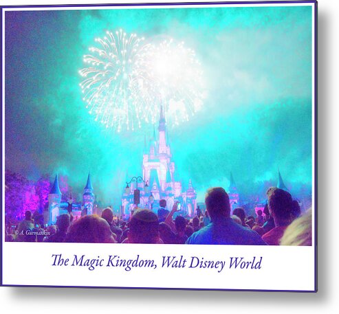 Magic Kingdom Metal Print featuring the photograph Fireworks, Magic Kingdom, Walt Disney World #2 by A Macarthur Gurmankin