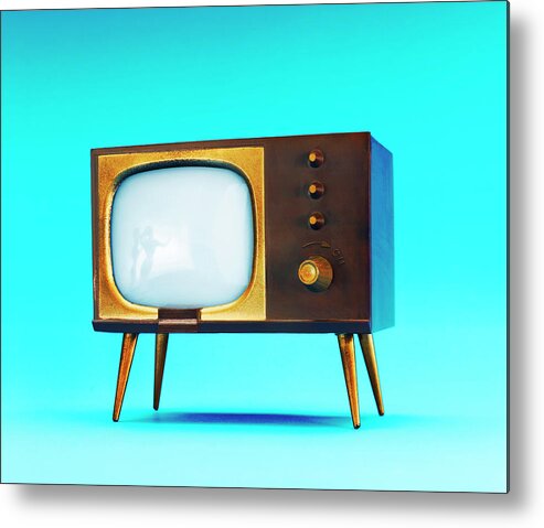 Audio Visual Metal Print featuring the drawing Vintage Television #2 by CSA Images