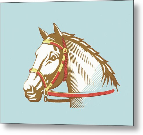 Animal Metal Poster featuring the drawing Horse #22 by CSA Images