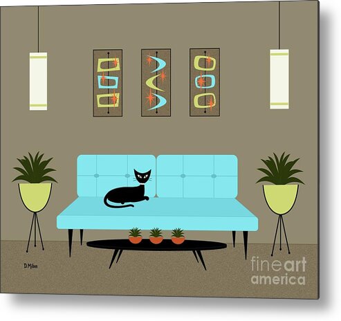 Mid Century Modern Metal Print featuring the digital art Mini Mid Century Shapes by Donna Mibus