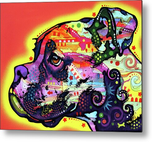 Profile Boxer Metal Print featuring the mixed media Profile Boxer #3 by Dean Russo