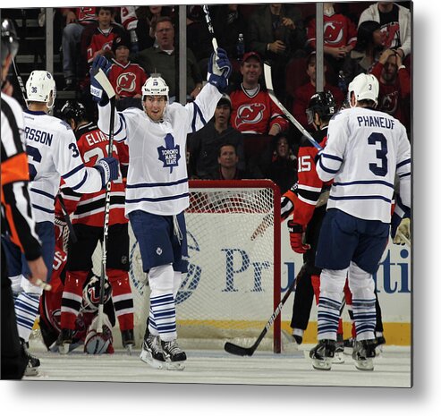 Scoring Metal Print featuring the photograph Toronto Maple Leafs V New Jersey Devils #3 by Bruce Bennett