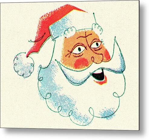 Adult Metal Poster featuring the drawing Santa Claus #40 by CSA Images