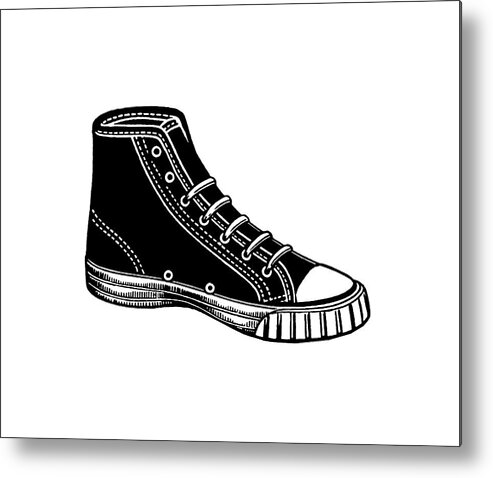 Archive Metal Print featuring the drawing Athletic Shoe #6 by CSA Images