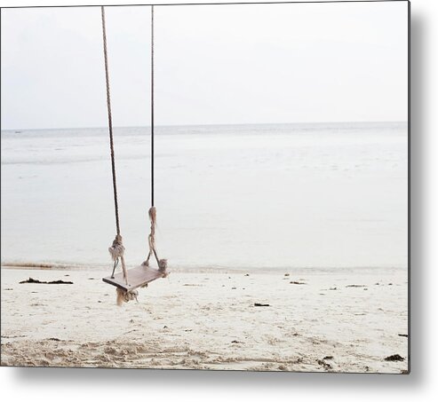 Rope Metal Print featuring the photograph A Beautiful Looking Swing At The Beach by Frank Rothe