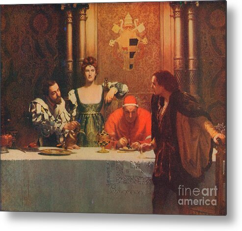 Rubbing Alcohol Metal Print featuring the drawing A Glass Of Wine With Caesar Borgia by Print Collector