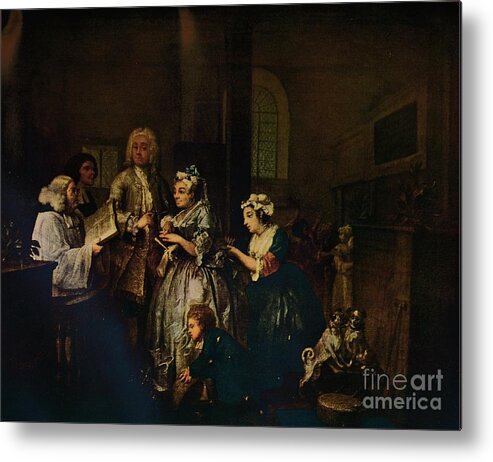 Bridegroom Metal Print featuring the drawing A Rakes Progress - 5 He Marries, 1733 by Print Collector