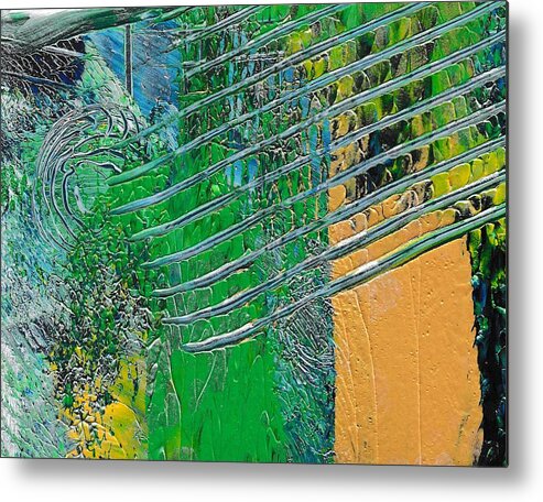 Abstract Metal Print featuring the painting Abstracts series 2 - 4 by Louise Adams