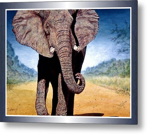 African Metal Print featuring the painting African by Hartmut Jager