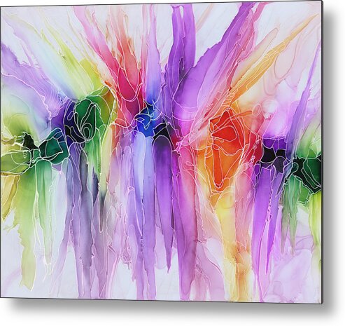 Alcohol Metal Print featuring the painting All Colors Lead to ... ? by KC Pollak