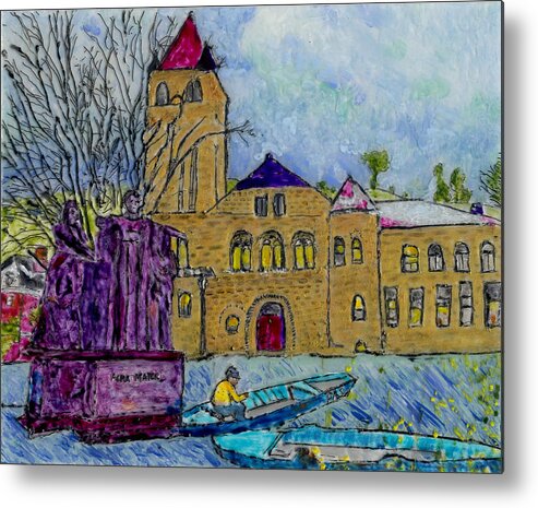 Altgeld Hall Metal Print featuring the painting Altgeld, Alma and Van Gogh by Phil Strang
