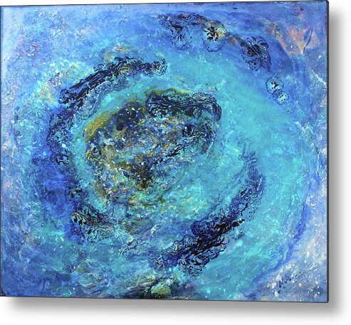 Blue Metal Print featuring the painting Apana by Madeleine Arnett