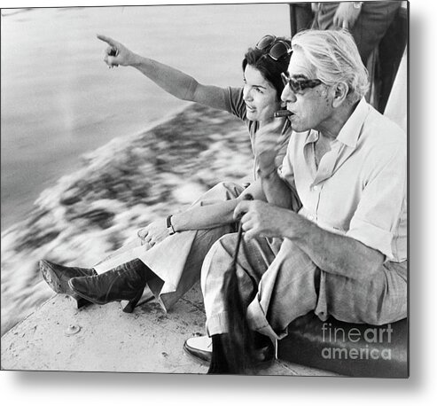 Smoking Metal Print featuring the photograph Aristotle And Jacqueline Onassis by Bettmann