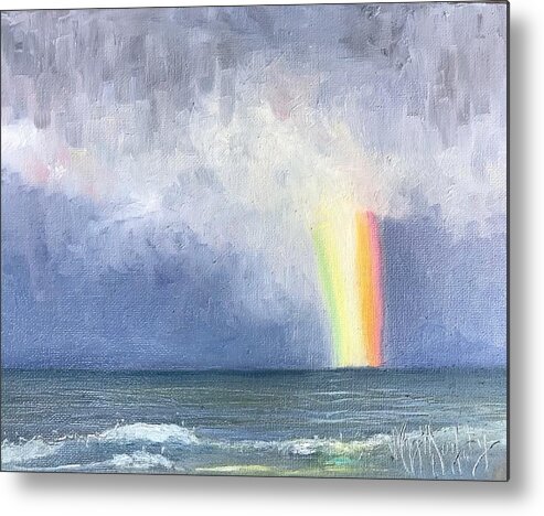 Impressionist Metal Print featuring the painting Atlantic Rainbow by Maggii Sarfaty