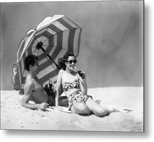 1950-1959 Metal Print featuring the photograph Beach Holiday by Camerique Archive