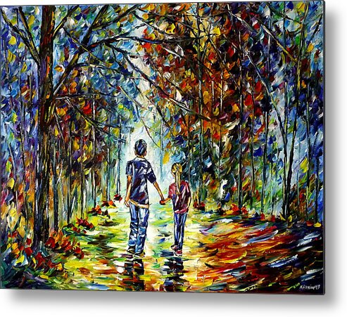 Children In The Nature Metal Print featuring the painting Big Brother by Mirek Kuzniar
