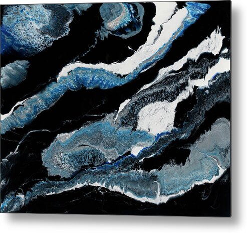 Urban Metal Print featuring the painting Black Night by Tamara Nelson