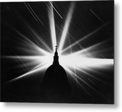 Searchlight Metal Print featuring the photograph Blitz Searchlights by Harry Shepherd