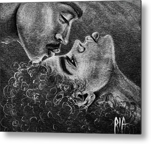 Marriage Metal Print featuring the drawing Bone of my Bone by Artist RiA