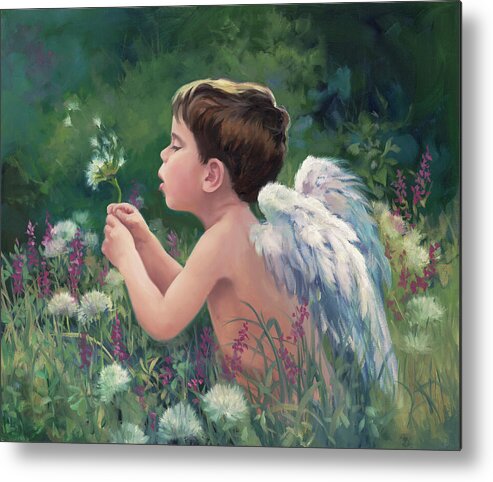 Hope Metal Print featuring the painting Boy Angel by Laurie Snow Hein