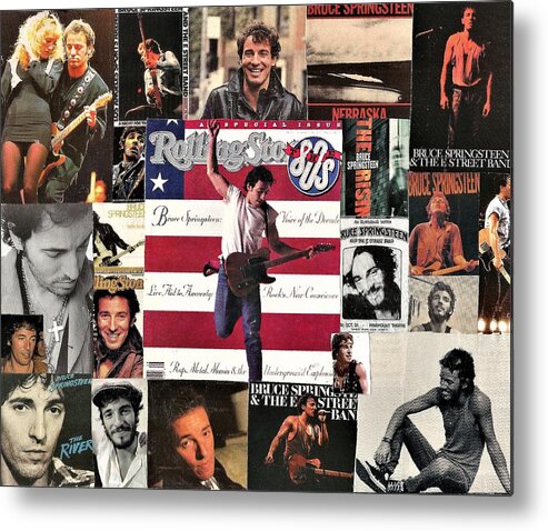 Collage Metal Print featuring the digital art Bruce Springsteen Collage 1 by Doug Siegel