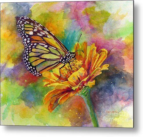 Butterfly Metal Print featuring the painting Butterfly Kiss by Hailey E Herrera