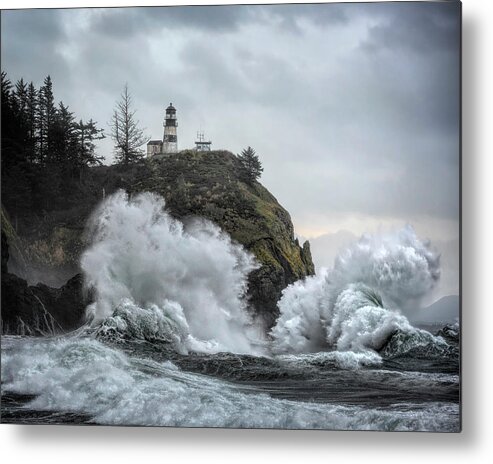 Cape Disappointment Chaos Metal Print featuring the photograph Cape Disappointment Chaos by Wes and Dotty Weber