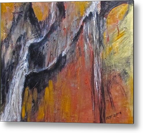 Metallic Metal Print featuring the painting Cascades by Barbara O'Toole