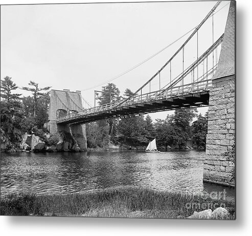 1800s Metal Print featuring the photograph Chain Bridge At Newburyport by Library Of Congress/science Photo Library