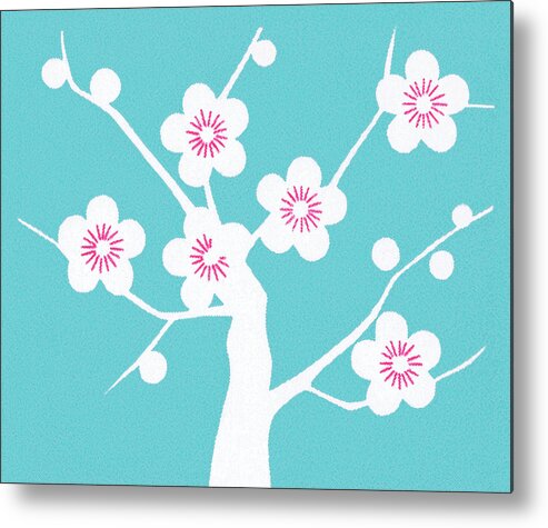 Bloom Metal Print featuring the drawing Cherry Blossoms on Tree by CSA Images