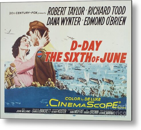 Dday Metal Print featuring the painting Classic Movie Poster - D-Day The Sixth of June by Esoterica Art Agency