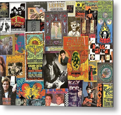 Collage Metal Print featuring the digital art Classic Rock Music Collage 10 by Doug Siegel