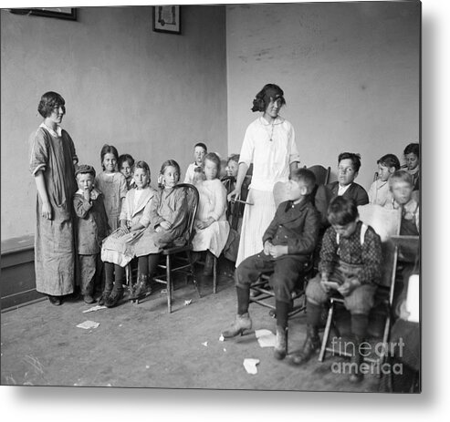 Miner Metal Print featuring the photograph Coal Miners Children At U.m.a. School by Bettmann