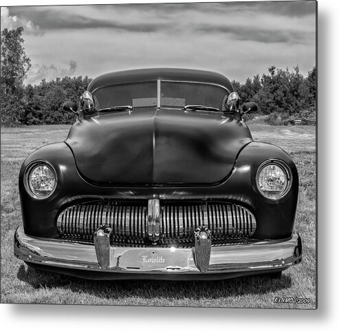 1950 Metal Print featuring the photograph Customized 1950 Mercury in BW by Ken Morris