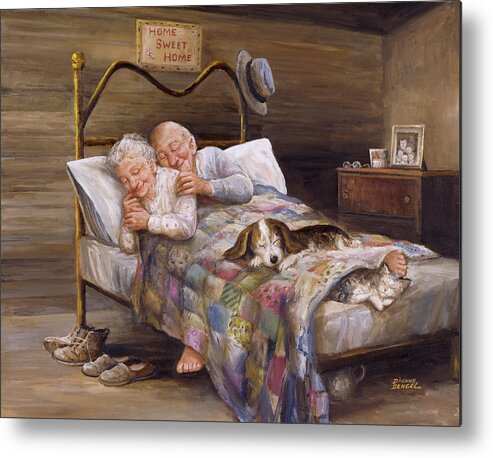 Elderly Couple Metal Print featuring the painting Dd_146 by Dianne Dengel