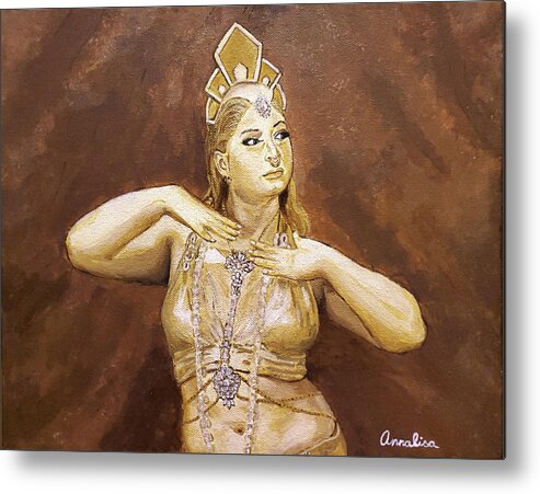 Portrait Metal Print featuring the painting Di'Ahna Restry as Ayesha by Annalisa Rivera-Franz