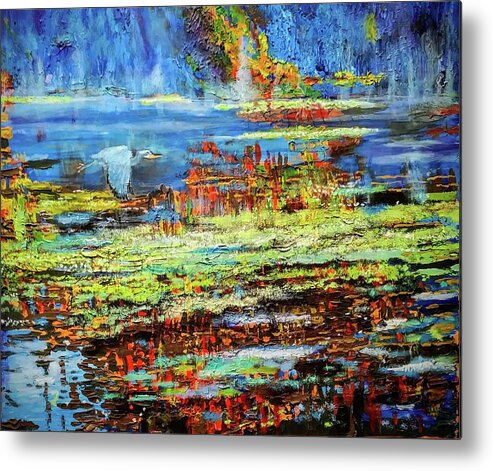 Loon Metal Print featuring the painting Early Morning Lake by Mike Benton