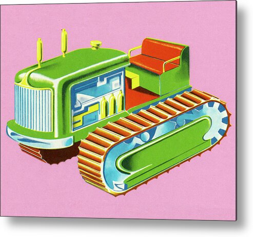 Bulldozer Metal Poster featuring the drawing Earth Moving Equipment by CSA Images