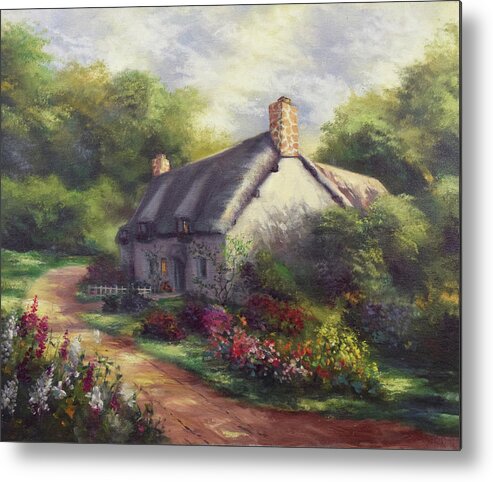 European Cottage Metal Print featuring the painting European Cottage III by Lynne Pittard