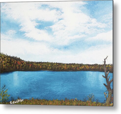 Landscape Metal Print featuring the painting Fall In Itasca by Gabrielle Munoz
