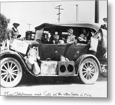 Dust Metal Print featuring the photograph Family Packed In Car, On Way To The West by Bettmann