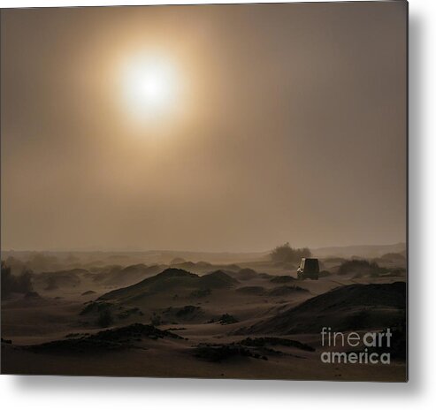 Namib Metal Print featuring the photograph Foggy morning in the Namib Desert by Lyl Dil Creations