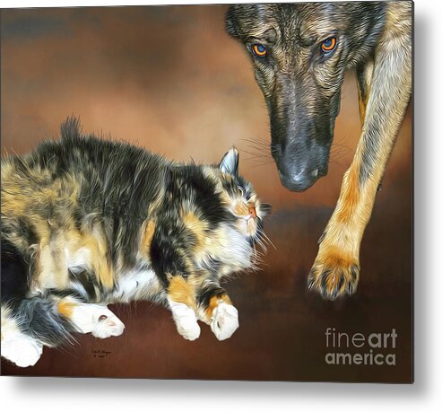 Pets Metal Print featuring the mixed media Friends by DB Hayes