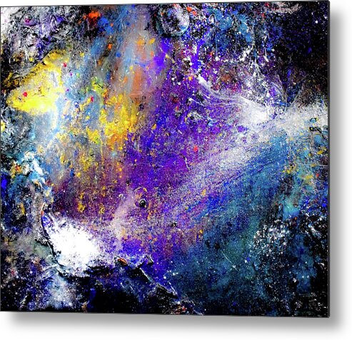 Galaxy Metal Print featuring the mixed media Galactic Fusion by Patsy Evans - Alchemist Artist